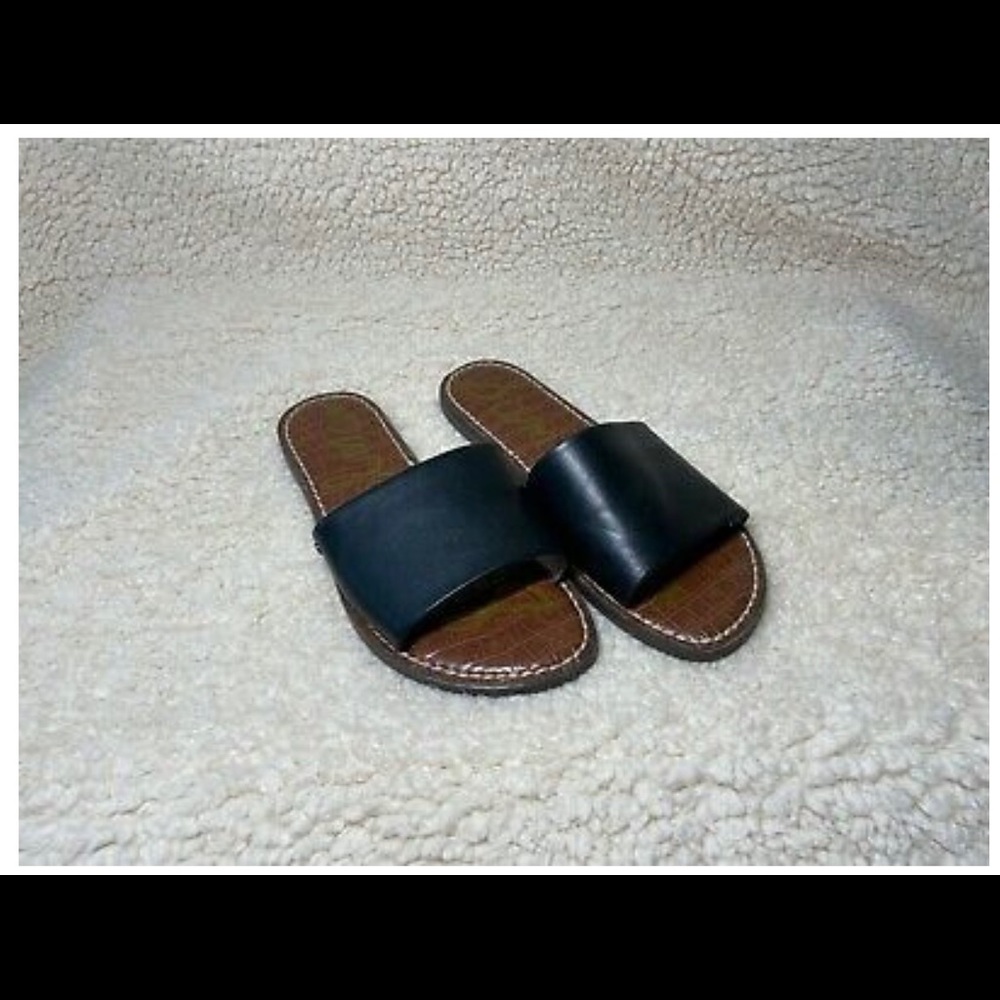 Sam Edelman Black Leather Slides